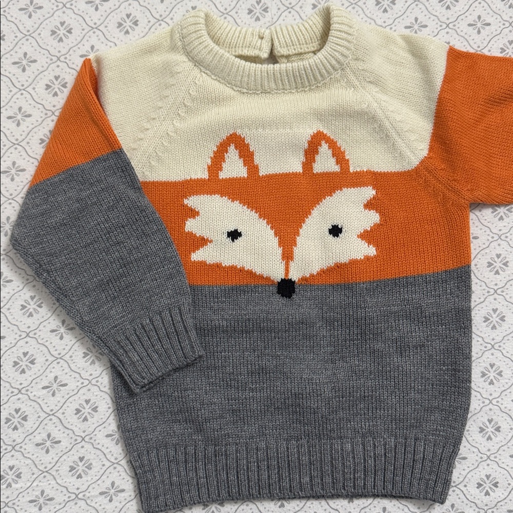 NEW Fox Knit Sweater– Unisex 2–3 Years perfect for cold days
